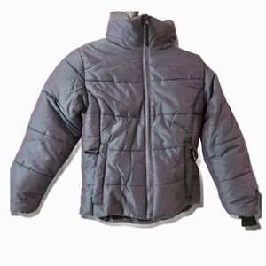 All in motion gray packable hood chunky puffer jacket winter coat nylon 7/8